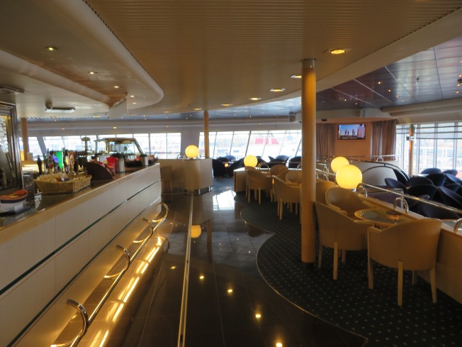 Irish Ferries Club Class which looks the way I imagined the Love Boat's Lido Deck. 